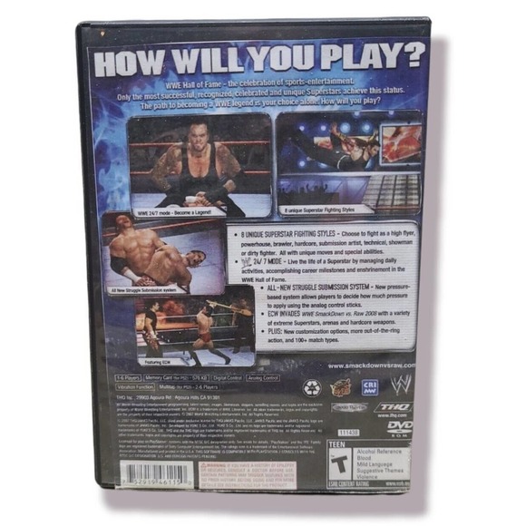 WWE SmackDown vs. Raw 2008 Featuring ECW PS2 Sony PlayStation 2 Complete - Picture 2 of 3